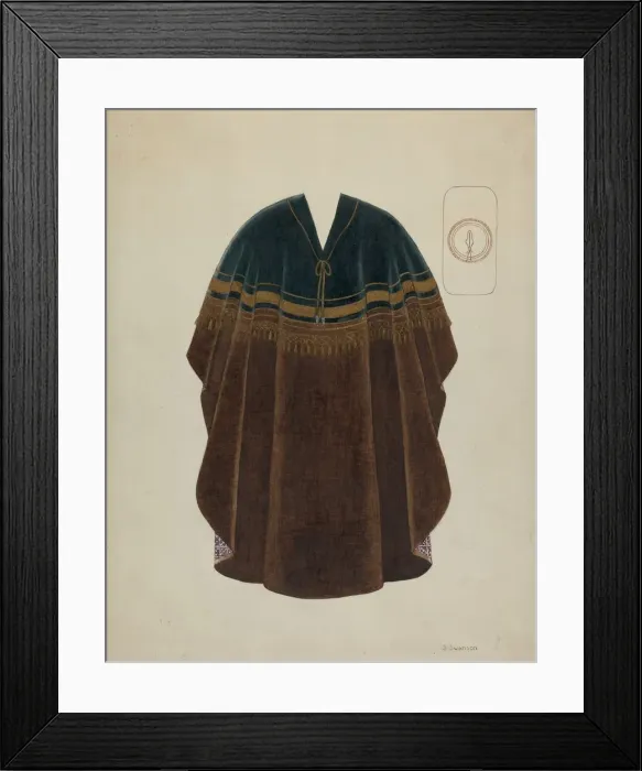 Framed Print : Manta or Poncho, c. 1936. Creator: Syrena Swanson Framed Print : Manta or Poncho, c. 1936. Creator: Syrena Swanson