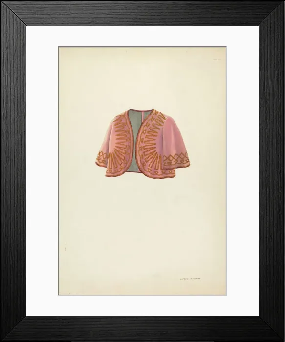 Framed Print : Velvet Bolero for Women, c. 1937. Creator: Syrena Swanson Framed Print : Velvet Bolero for Women, c. 1937. Creator: Syrena Swanson