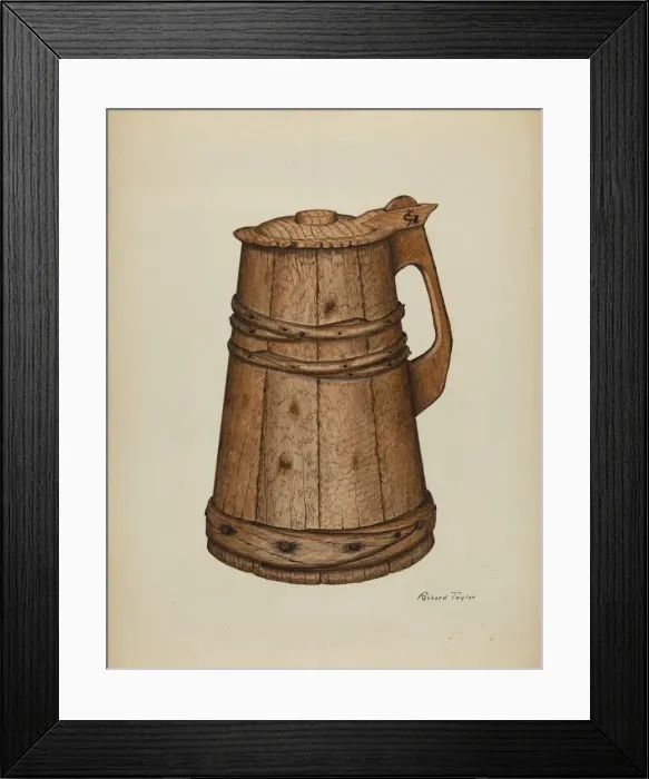 Framed Print : Wood Tankard, 1940. Creator: Richard Taylor Framed Print : Wood Tankard, 1940. Creator: Richard Taylor