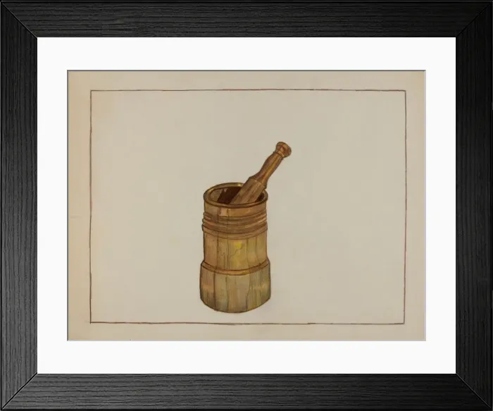 Framed Print : Mortar and Pestle, 1935 / 1942. Creator: Mae Szilvasy Framed Print : Mortar and Pestle, 1935 / 1942. Creator: Mae Szilvasy