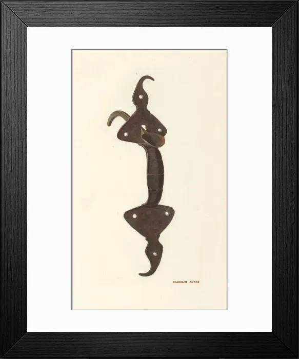 Framed Print : Door Latch, 1935 / 1942. Creator: Franklyn Syres Framed Print : Door Latch, 1935 / 1942. Creator: Franklyn Syres