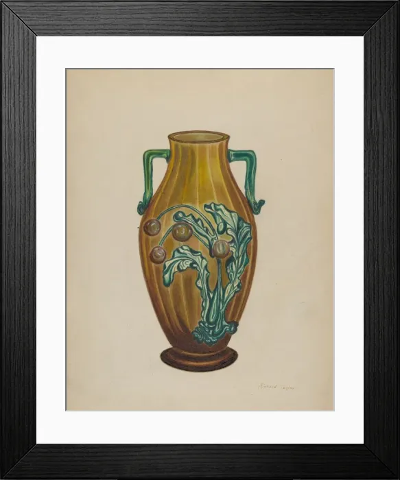 Framed Print : Amber Vase, c. 1937. Creator: Richard Taylor Framed Print : Amber Vase, c. 1937. Creator: Richard Taylor