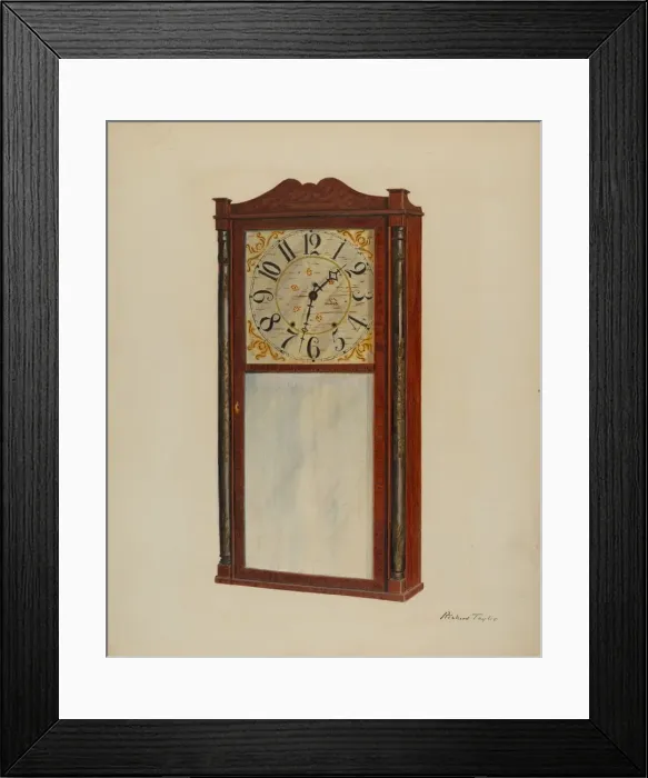 Framed Print : Mantle Clock, c. 1938. Creator: Richard Taylor Framed Print : Mantle Clock, c. 1938. Creator: Richard Taylor