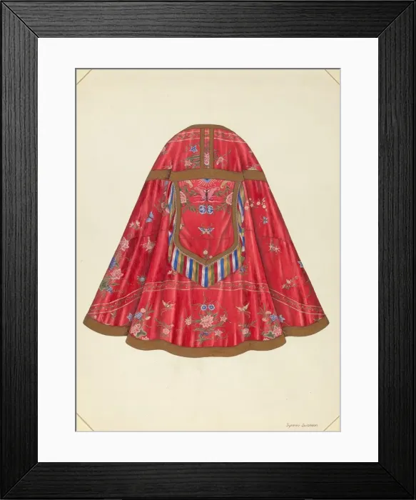 Framed Print : Ecclesiastical Vestment (back view), c. 1940. Creator: Syrena Swanson Framed Print : Ecclesiastical Vestment (back view), c. 1940. Creator: Syrena Swanson