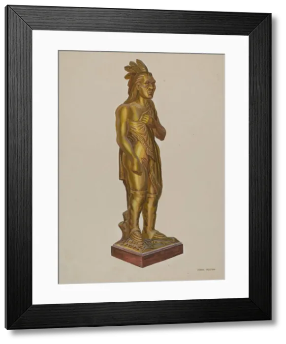 Framed Print : Carved Wooden Indian, 1935 / 1942. Creator: Verna Tallman Framed Print : Carved Wooden Indian, 1935 / 1942. Creator: Verna Tallman