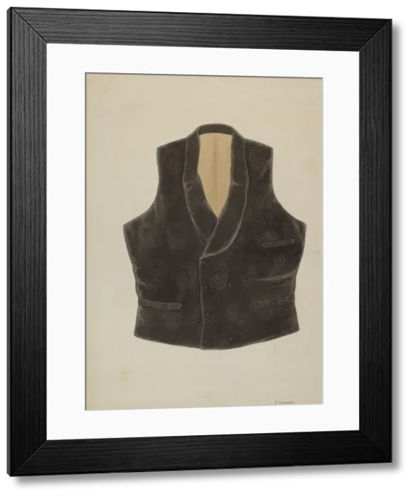 Framed Print : Waistcoat, c. 1936. Creator: Syrena Swanson Framed Print : Waistcoat, c. 1936. Creator: Syrena Swanson