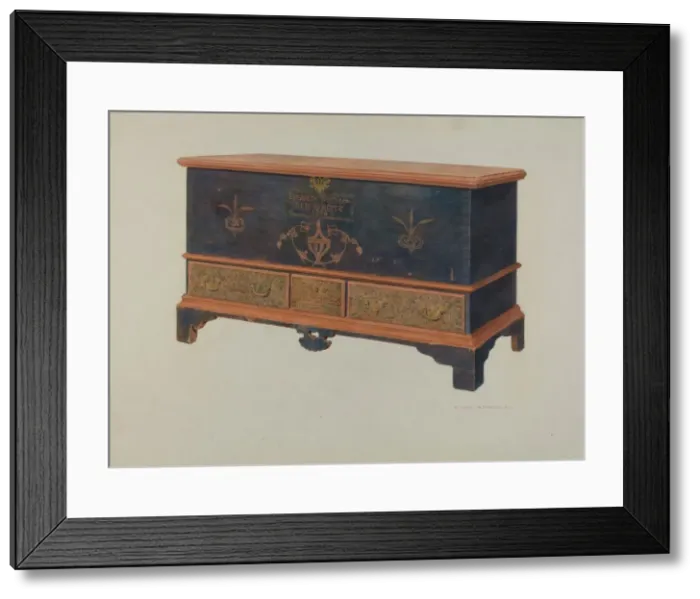 Framed Print : Pa. German Chest, 1939. Creator: Carl Strehlau Framed Print : Pa. German Chest, 1939. Creator: Carl Strehlau