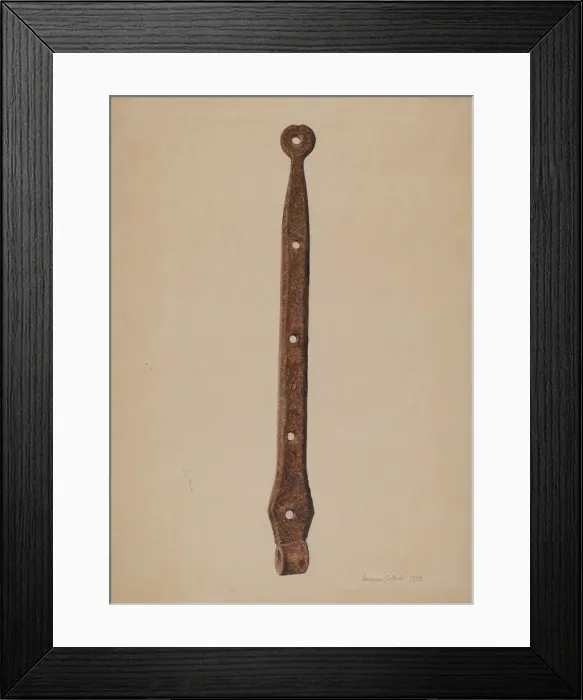 Framed Print : Strap Hinge for Door, 1939. Creator: Herman O. Stroh Framed Print : Strap Hinge for Door, 1939. Creator: Herman O. Stroh