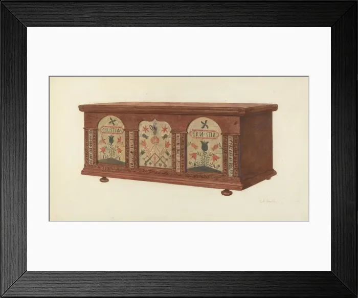 Framed Print : Dower Chest, c. 1940. Creator: Carl Strehlau Framed Print : Dower Chest, c. 1940. Creator: Carl Strehlau