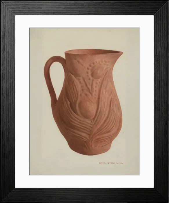 Framed Print : Pa. German Pitcher, c. 1939. Creator: Carl Strehlau Framed Print : Pa. German Pitcher, c. 1939. Creator: Carl Strehlau