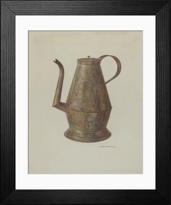 Framed Print : Pa. German Coffee Pot, c. 1939. Creator: Carl Strehlau Framed Print : Pa. German Coffee Pot, c. 1939. Creator: Carl Strehlau
