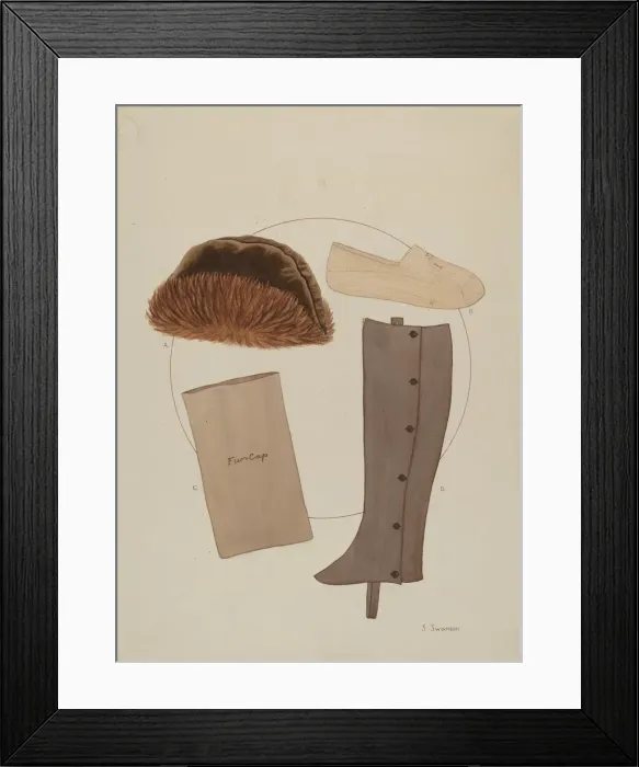 Framed Print : Costume Accessories: Worn by T. Jefferson, c. 1936. Creator: Syrena Swanson Framed Print : Costume Accessories: Worn by T. Jefferson, c. 1936. Creator: Syrena Swanson