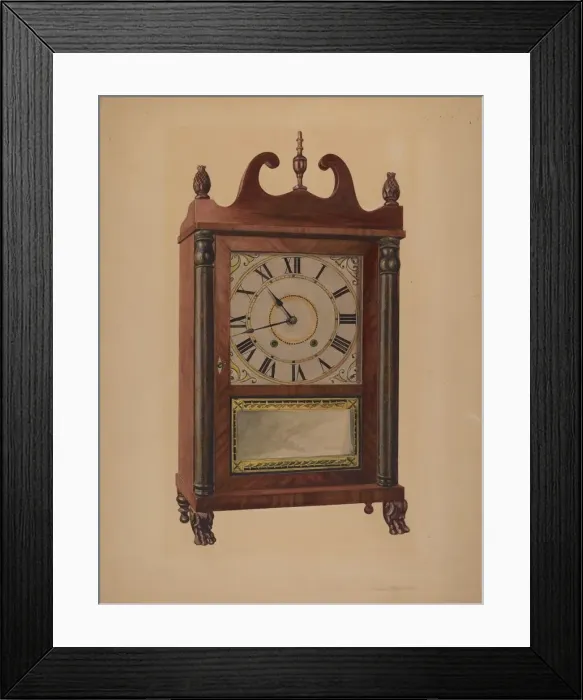 Framed Print : Eli Terry Clock, 1940. Creator: Herman O. Stroh Framed Print : Eli Terry Clock, 1940. Creator: Herman O. Stroh