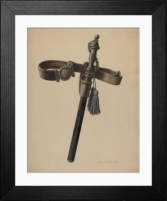 Framed Print : Police Club and Belt, 1939. Creator: Herman O. Stroh Framed Print : Police Club and Belt, 1939. Creator: Herman O. Stroh