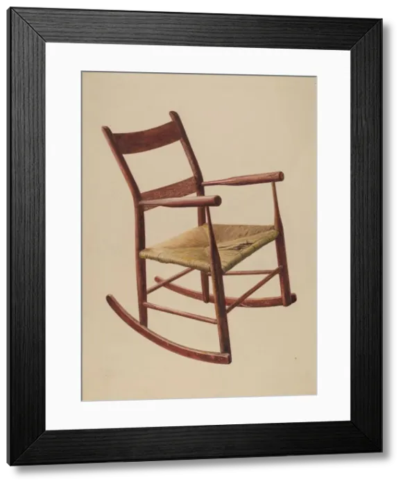 Framed Print : Childs Rocking Chair, c. 1942. Creator: Herman O. Stroh Framed Print : Childs Rocking Chair, c. 1942. Creator: Herman O. Stroh