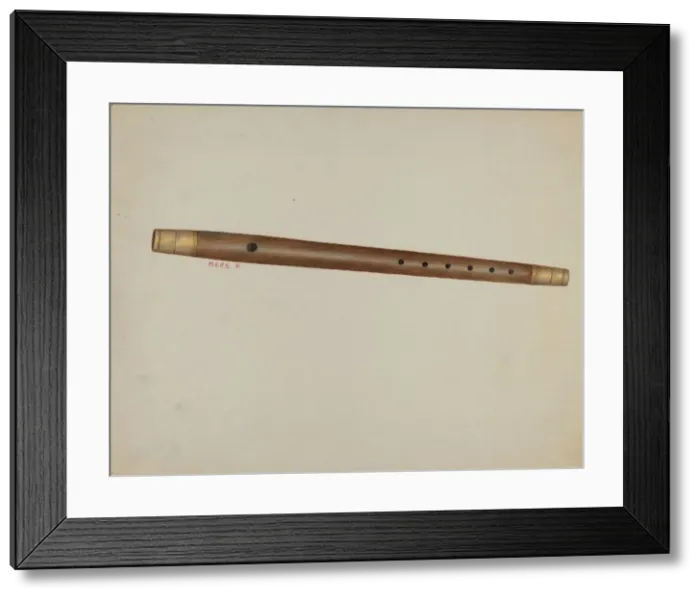 Framed Print : Wooden Fife, c. 1937. Creator: Margaret Stottlemeyer Framed Print : Wooden Fife, c. 1937. Creator: Margaret Stottlemeyer