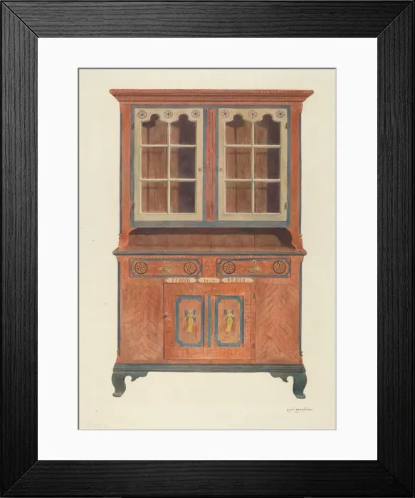 Framed Print : Painted Cabinet, c. 1939. Creator: Carl Strehlau Framed Print : Painted Cabinet, c. 1939. Creator: Carl Strehlau