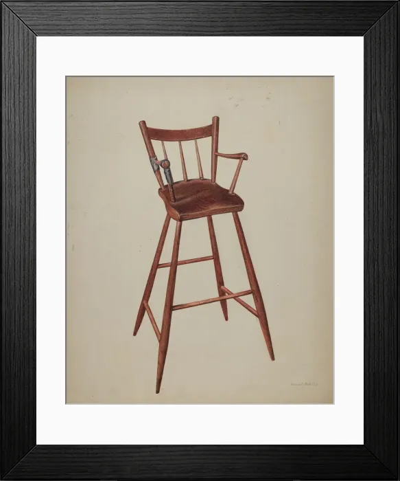 Framed Print : Childs High Chair, 1939. Creator: Herman O. Stroh Framed Print : Childs High Chair, 1939. Creator: Herman O. Stroh