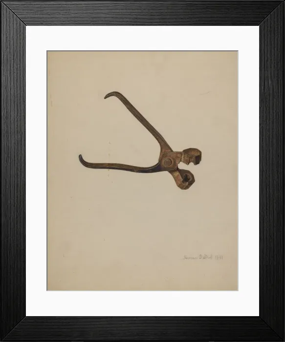 Framed Print : Bullet Mold, 1941. Creator: Herman O. Stroh Framed Print : Bullet Mold, 1941. Creator: Herman O. Stroh
