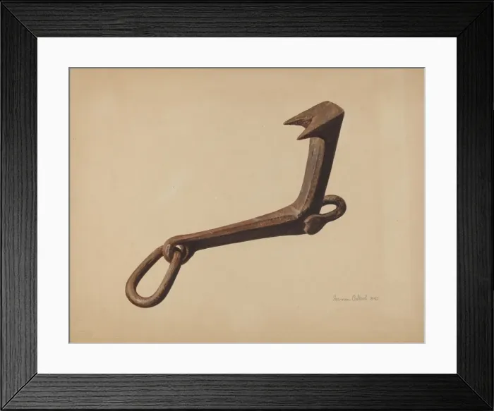 Framed Print : Sled Starting Hook, 1940. Creator: Herman O. Stroh Framed Print : Sled Starting Hook, 1940. Creator: Herman O. Stroh