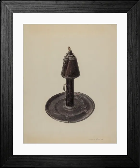 Framed Print : Whale Oil Lamp, 1938. Creator: Herman O. Stroh Framed Print : Whale Oil Lamp, 1938. Creator: Herman O. Stroh