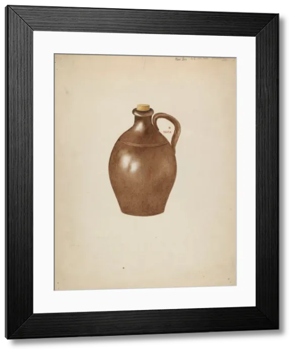 Framed Print : Stone Jug, 1935 / 1942. Creator: Margaret Stottlemeyer Framed Print : Stone Jug, 1935 / 1942. Creator: Margaret Stottlemeyer