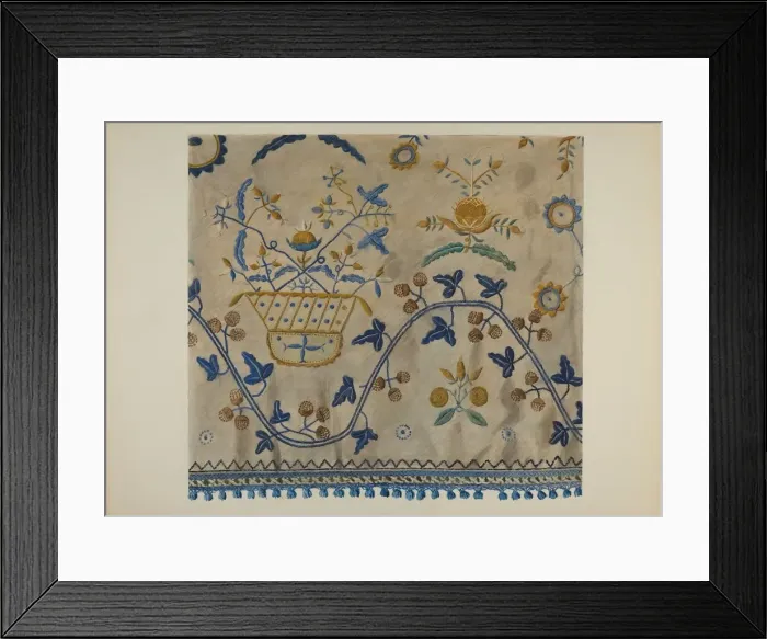 Framed Print : Embroidery, c. 1941. Creator: Herman O. Stroh Framed Print : Embroidery, c. 1941. Creator: Herman O. Stroh