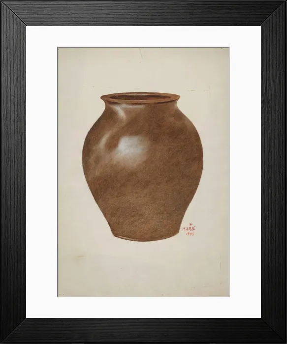 Framed Print : Stone Fruit Jar, 1939. Creator: Margaret Stottlemeyer Framed Print : Stone Fruit Jar, 1939. Creator: Margaret Stottlemeyer