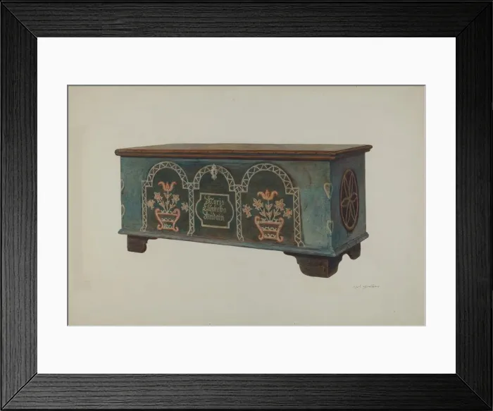Framed Print : Pa. German Chest, c. 1940. Creator: Carl Strehlau Framed Print : Pa. German Chest, c. 1940. Creator: Carl Strehlau