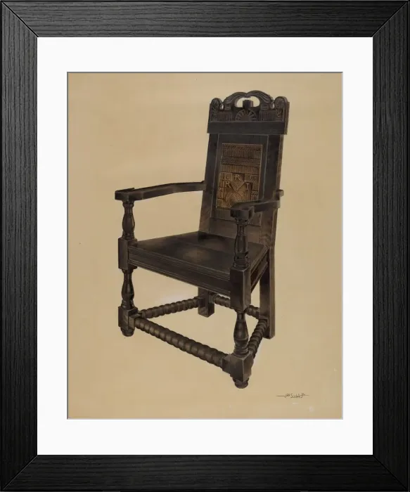 Framed Print : Carved Chair, 1935 / 1942. Creator: Joseph Sudek Framed Print : Carved Chair, 1935 / 1942. Creator: Joseph Sudek
