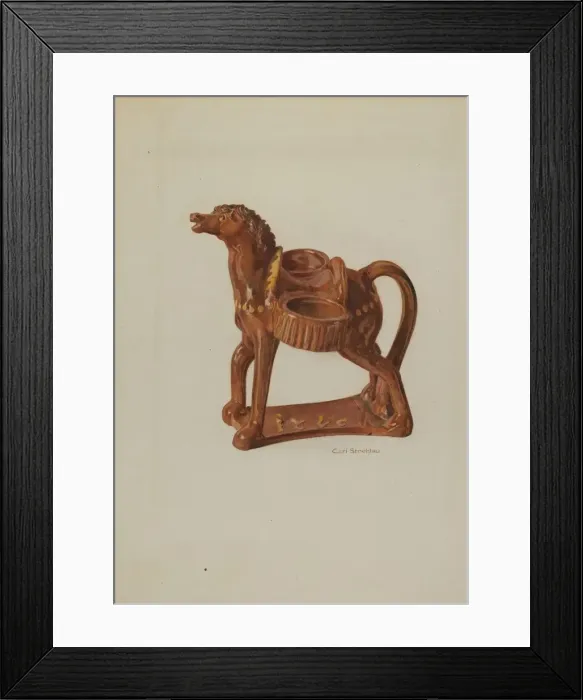 Framed Print : Pa. German Ceramic Horse, c. 1938. Creator: Carl Strehlau Framed Print : Pa. German Ceramic Horse, c. 1938. Creator: Carl Strehlau