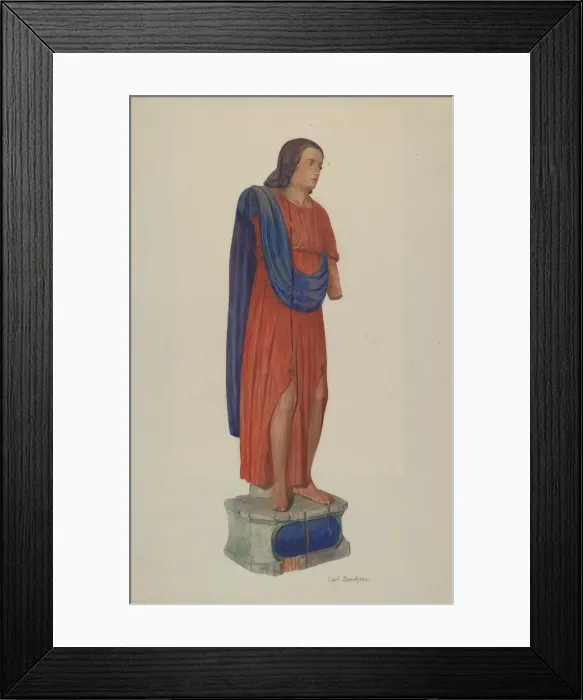Framed Print : Wooden Figure, 1935 / 1942. Creator: Carl Strehlau Framed Print : Wooden Figure, 1935 / 1942. Creator: Carl Strehlau