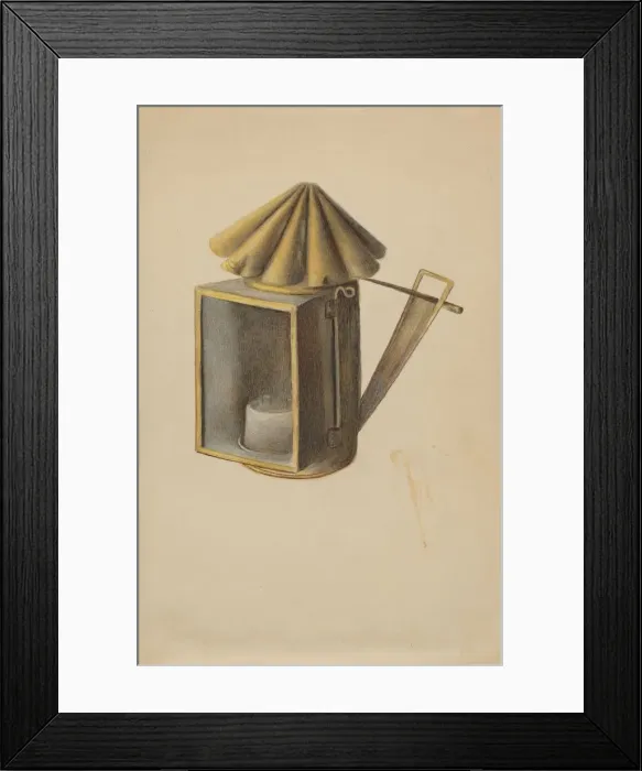 Framed Print : Brass Lantern, c. 1936. Creator: Margaret Stottlemeyer Framed Print : Brass Lantern, c. 1936. Creator: Margaret Stottlemeyer