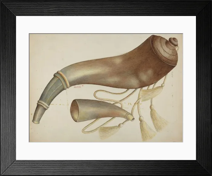 Framed Print : Powder Horn, c. 1937. Creator: Margaret Stottlemeyer Framed Print : Powder Horn, c. 1937. Creator: Margaret Stottlemeyer