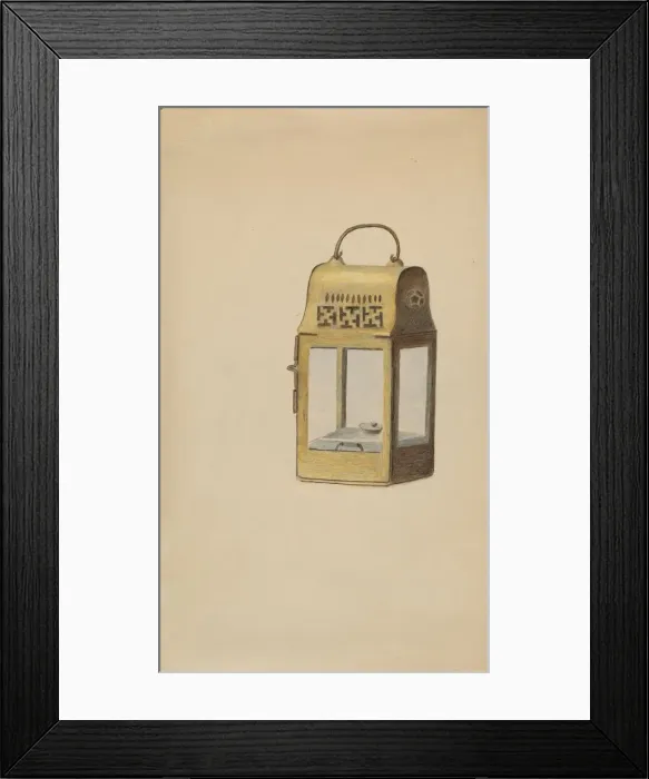Framed Print : Brass Lantern, c. 1936. Creator: Margaret Stottlemeyer Framed Print : Brass Lantern, c. 1936. Creator: Margaret Stottlemeyer