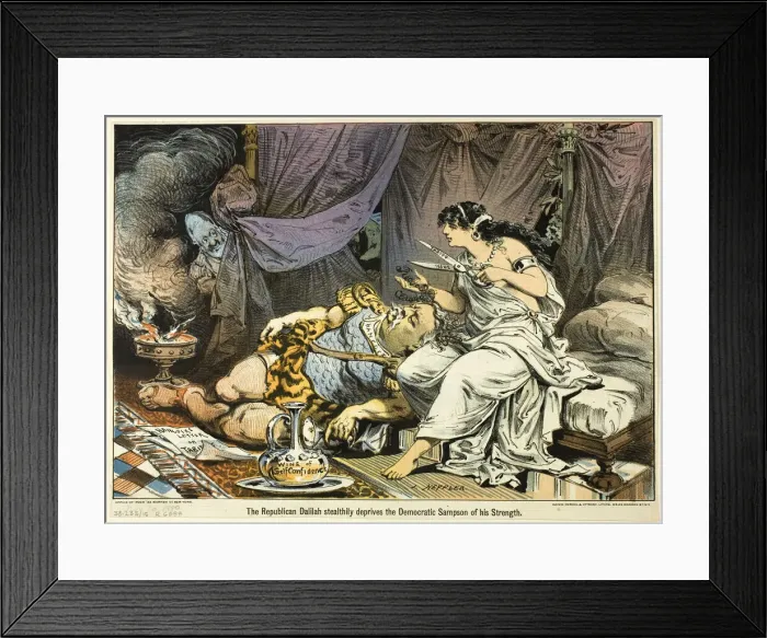 Framed Print : The Republican Dalilah Stealthily deprives the Democratic Sampson Framed Print : The Republican Dalilah Stealthily deprives the Democratic Sampson
