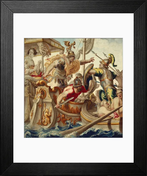 Framed Print : The Battle of Actium from The Story of Caesar and Cleopatra, Brussels, c. 1680 Framed Print : The Battle of Actium from The Story of Caesar and Cleopatra, Brussels, c. 1680