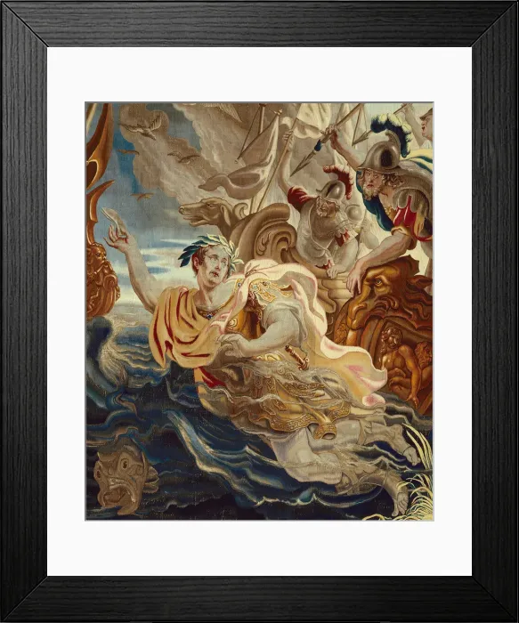 Framed Print : Caesar Throws Himself into the Sea from The Story of Caesar and Cleopatra, Flanders, c Framed Print : Caesar Throws Himself into the Sea from The Story of Caesar and Cleopatra, Flanders, c