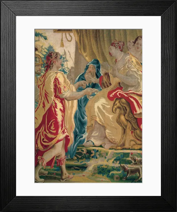 Framed Print : Caesar Sends a Messenger to Cleopatra from The Story of Caesar and Cleopatra, Flanders, c Framed Print : Caesar Sends a Messenger to Cleopatra from The Story of Caesar and Cleopatra, Flanders, c