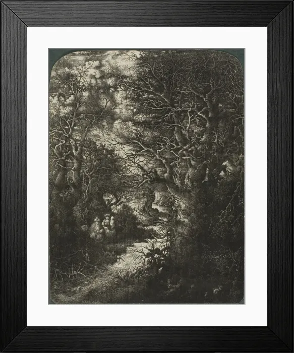 Framed Print : The Holy Family at Rest Beside a Stream, 1853. Creator: Rodolphe Bresdin Framed Print : The Holy Family at Rest Beside a Stream, 1853. Creator: Rodolphe Bresdin