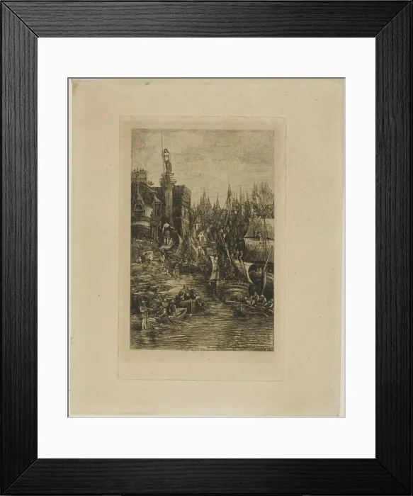Framed Print : My Dream, 1883. Creator: Rodolphe Bresdin Framed Print : My Dream, 1883. Creator: Rodolphe Bresdin