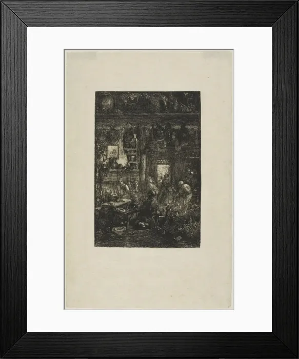 Framed Print : Moldavian Interior, 1859. Creator: Rodolphe Bresdin Framed Print : Moldavian Interior, 1859. Creator: Rodolphe Bresdin