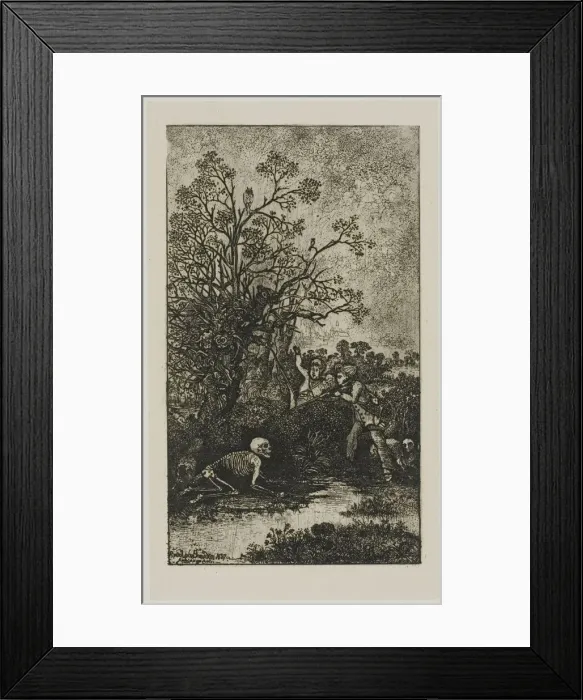 Framed Print : Hunters Surprised by Death, 1857. Creator: Rodolphe Bresdin Framed Print : Hunters Surprised by Death, 1857. Creator: Rodolphe Bresdin