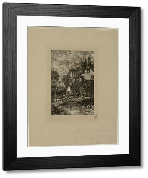 Framed Print : Entering a Village, from Revue Fantaisiste, 1861. Creator: Rodolphe Bresdin Framed Print : Entering a Village, from Revue Fantaisiste, 1861. Creator: Rodolphe Bresdin