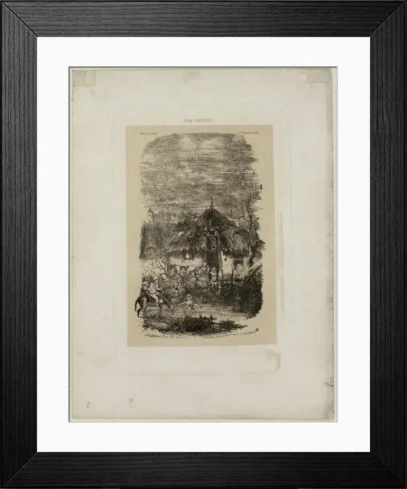 Framed Print : Farm Cottage, from Revue Fantaisiste, 1861. Creator: Rodolphe Bresdin Framed Print : Farm Cottage, from Revue Fantaisiste, 1861. Creator: Rodolphe Bresdin