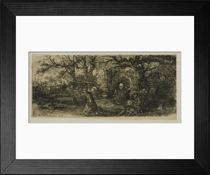Framed Print : St. Anthony and Death, 1837. Creator: Rodolphe Bresdin Framed Print : St. Anthony and Death, 1837. Creator: Rodolphe Bresdin