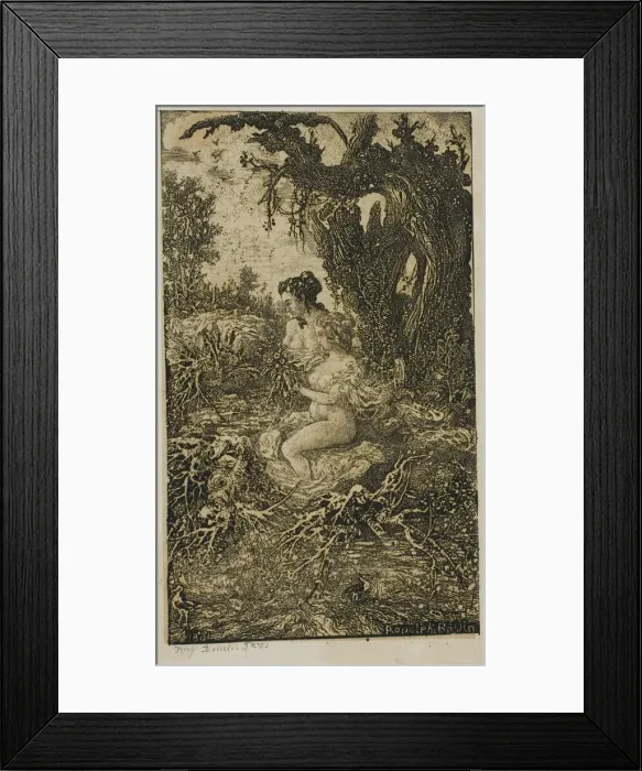 Framed Print : Two Women Bathing at Waters Edge, from Revue Fantaisiste, 1861 Framed Print : Two Women Bathing at Waters Edge, from Revue Fantaisiste, 1861
