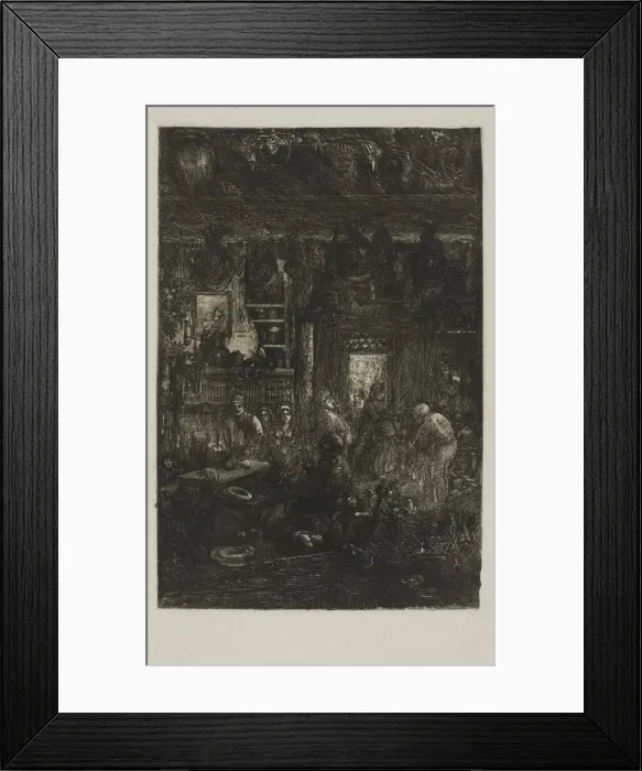 Framed Print : Moldavian Interior, 1859. Creator: Rodolphe Bresdin Framed Print : Moldavian Interior, 1859. Creator: Rodolphe Bresdin