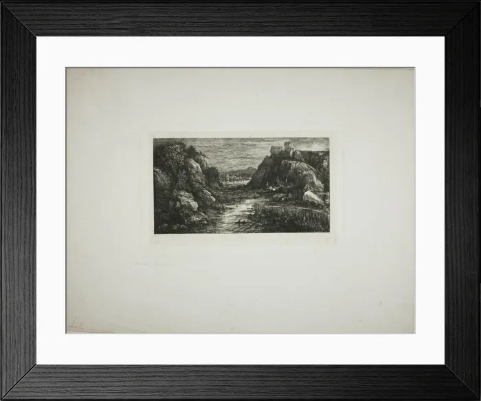 Framed Print : The Distant City, 1868. Creator: Rodolphe Bresdin Framed Print : The Distant City, 1868. Creator: Rodolphe Bresdin