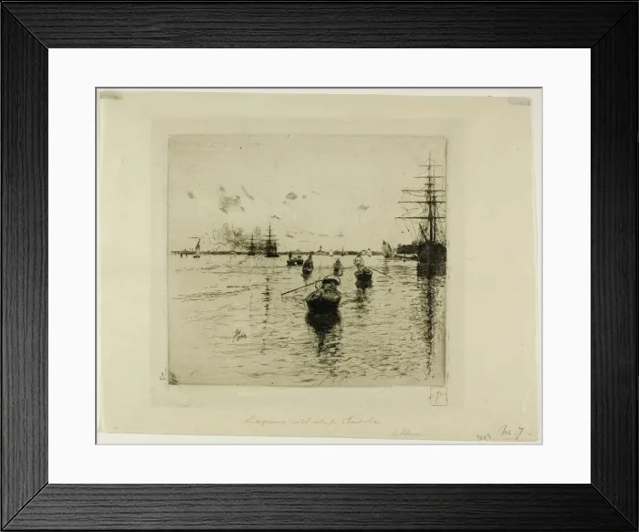 Framed Print : Lagune with Steamers and Gondolas, Venice, 1885. Creator: Robert Frederick Blum Framed Print : Lagune with Steamers and Gondolas, Venice, 1885. Creator: Robert Frederick Blum